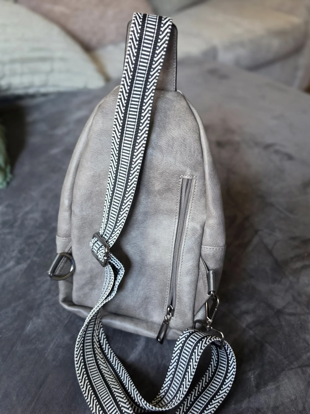 Compact Gray Sling Backpack - Women Bags